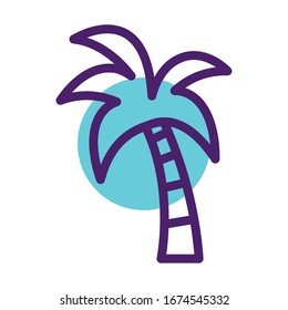 tree palm line style icon vector illustration design
