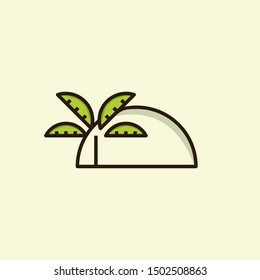 Tree Palm Outline Abstract Modern Logo