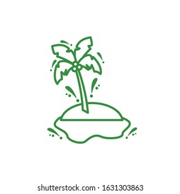 tree palm seascape isolated icon vector illustration design
