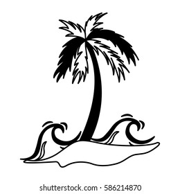 tree palm silhouette icon