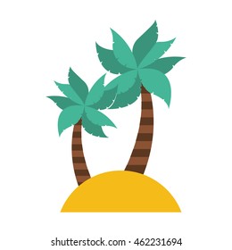 tree palm silhouette icon vector illustration design