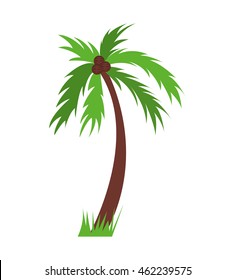 tree palm silhouette icon vector illustration design