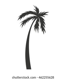 tree palm silhouette icon vector illustration design
