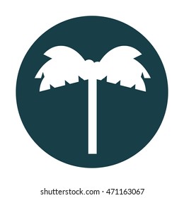 tree palm silhouette icon vector illustration design