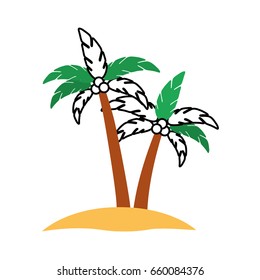 tree palm summer icon