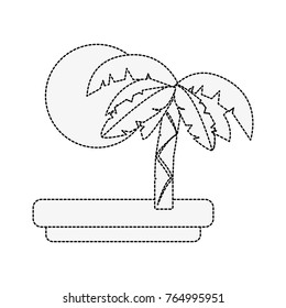 Tree palm and sun