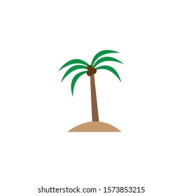 tree palm tropical flat icon vector illustration design