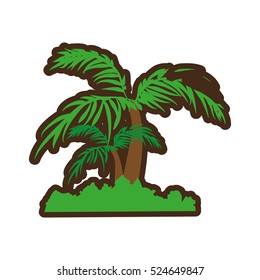 tree palm tropical isolated icon vector illustration design