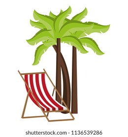tree palms with beach chair
