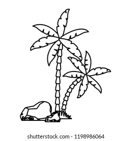 Tree palms cartoon