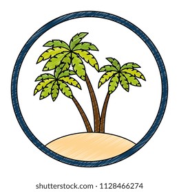 tree palms isolated icon