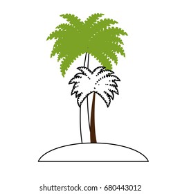 tree palms isolated icon