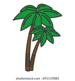 tree palms isolated icon