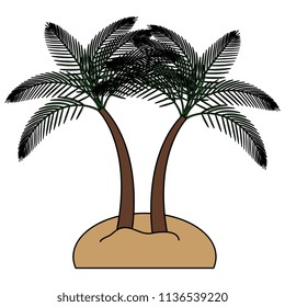 tree palms on the beach