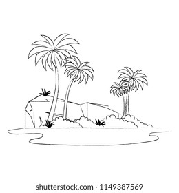 tree palms scene icon