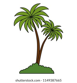 tree palms scene icon