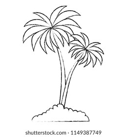 tree palms scene icon
