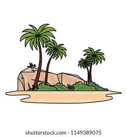 tree palms scene icon