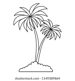tree palms scene icon