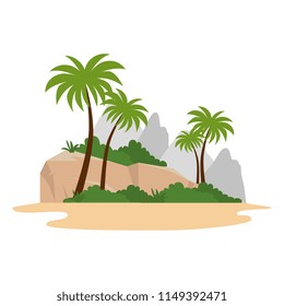 tree palms scene icon