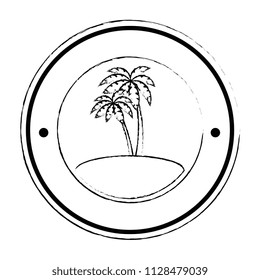 tree palms seal stamp
