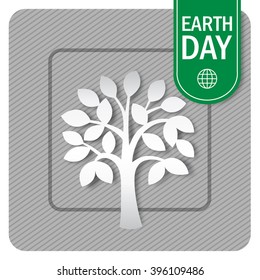 Tree of a paper on gray background. Vector illustration.