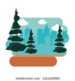 tree park city urban panorama