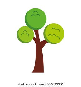 tree park flat isolated icon vector illustration design