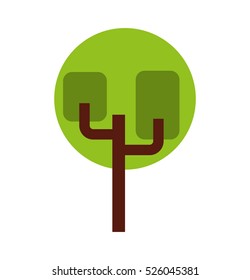 tree park flat isolated icon vector illustration design