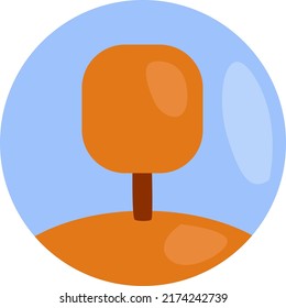 Tree in the park, illustration, vector on a white background.