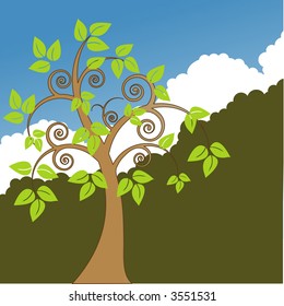 tree in the park vector