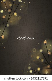 Tree party light on abstract texture brown background for decoration on autumn and Halloween festival.