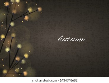 Tree party light on abstract texture brown background for decoration on autumn and Halloween festival.
