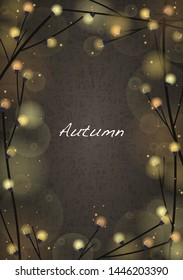 Tree party light on abstract texture brown background for decoration on autumn and Halloween festival.