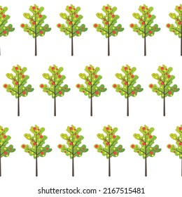 tree pattern. cute garden illustration