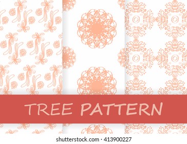 Tree pattern with old rose color,vector illustration