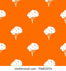 Tree pattern repeat seamless in orange color for any design. Vector geometric illustration