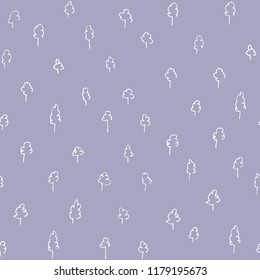 Tree pattern in scandinavian doodle style. Vector illustration. 
