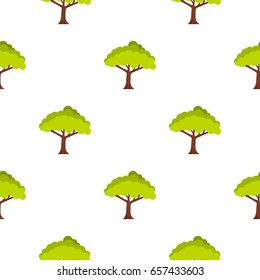 Tree pattern seamless background in flat style repeat vector illustration