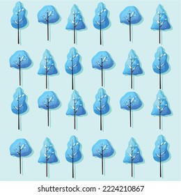 Tree Pattern Vector Colorful Background