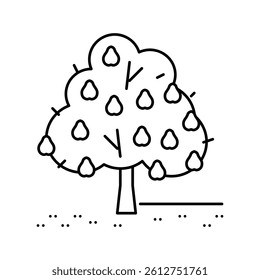 tree pear line icon vector. tree pear sign. isolated contour symbol black illustration