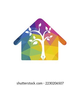Tree pen vector logo design template. Writer home and nature logo concept.	
