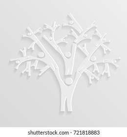 Tree of people bright background. Vector illustration