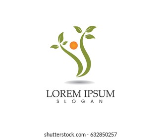 Tree people health nature logo
