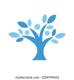 Tree people logo design. abstract tree people logo design