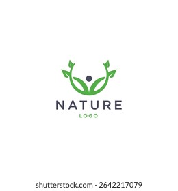design do logotipo das pessoas da árvore. cuidado com o conceito do ícone do símbolo do ambiente