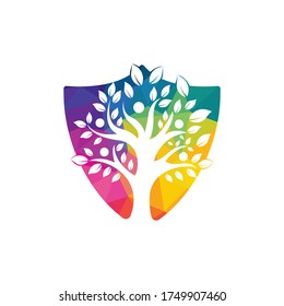 Tree people logo. Healthy people logo design. Human life logo icon of abstract people tree vector.