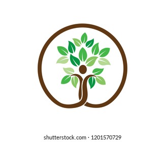 tree people logo template illustration