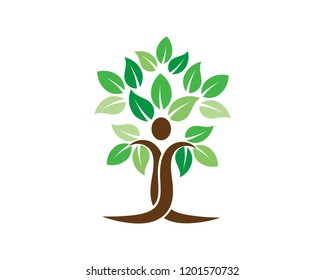 tree people logo template illustration