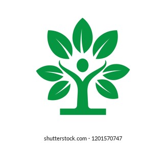tree people logo template illustration